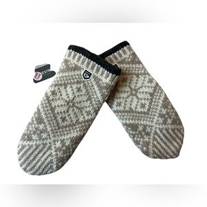 NWT HESTRA MITTONS NORDIC WOOL BEIGE OFF WHITE